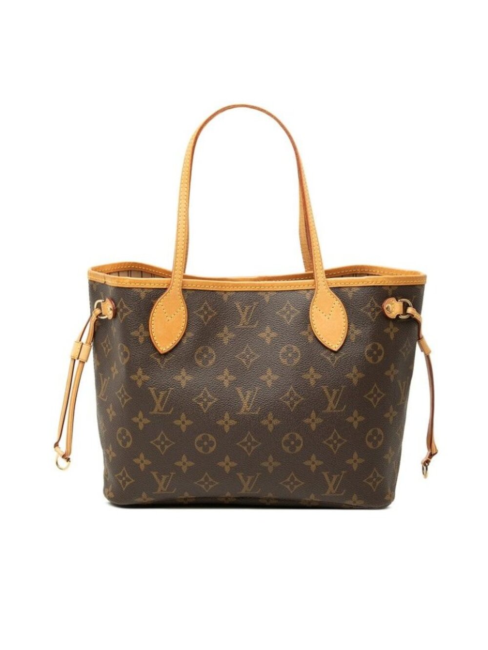 Louis Vuitton Monogram Neverfull PM Tote Bag Brown Leather